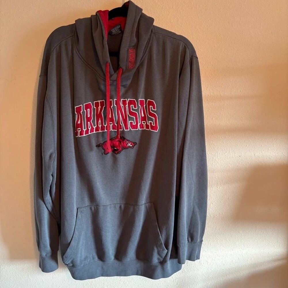 Colosseum Arkansas Razorbacks Hoodie Men's 3XL Gray Red Pullover